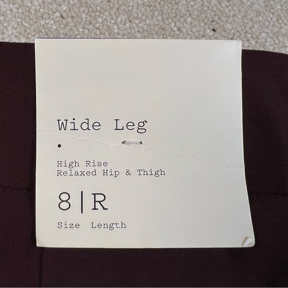 A New Day Wide Leg Pants Brown High Rise Loose Hip & Thigh NEW Women's 8R - Picture 7 of 13